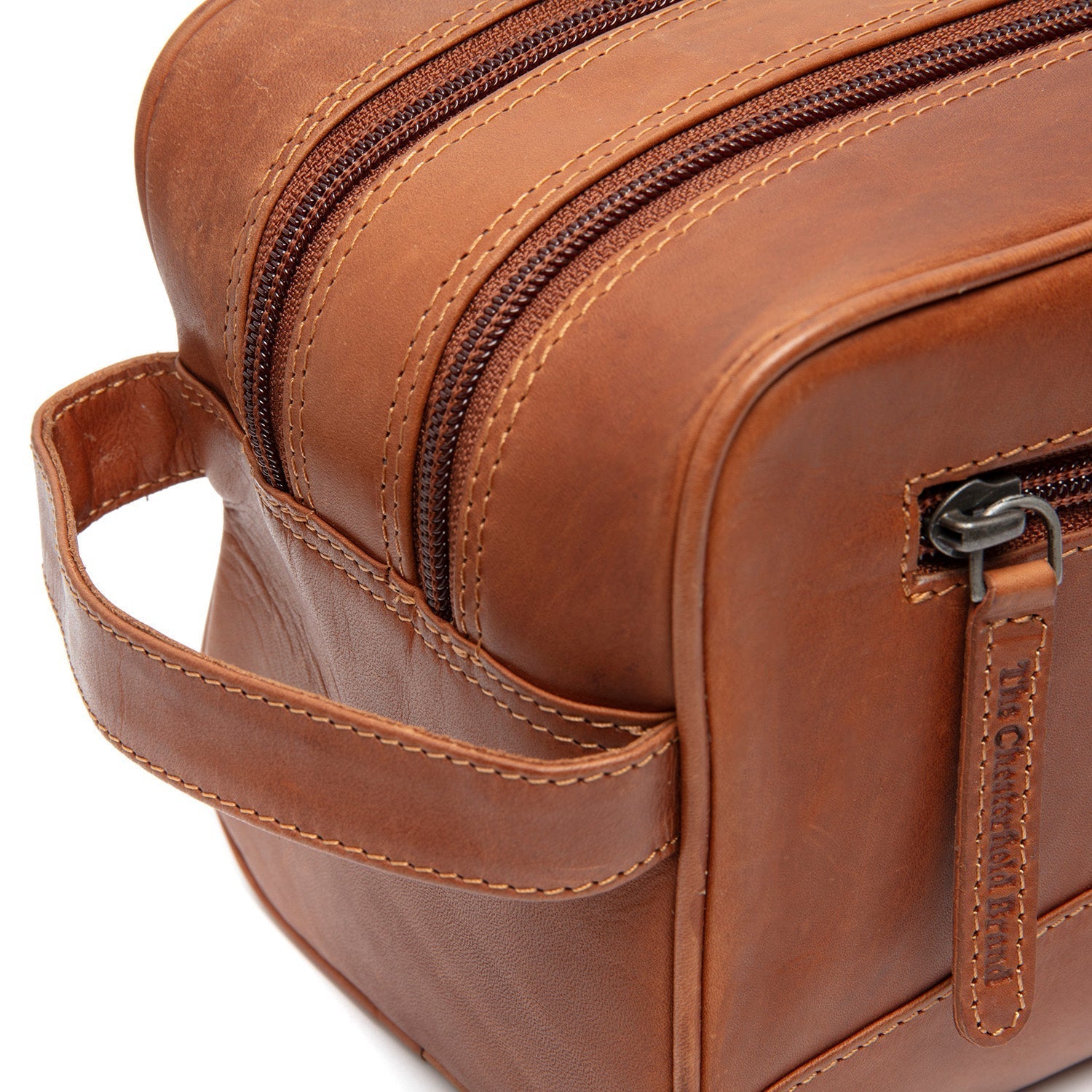 Gift Set Leather Toiletry Bag Cognac Stacey with Rituals Shower Foam