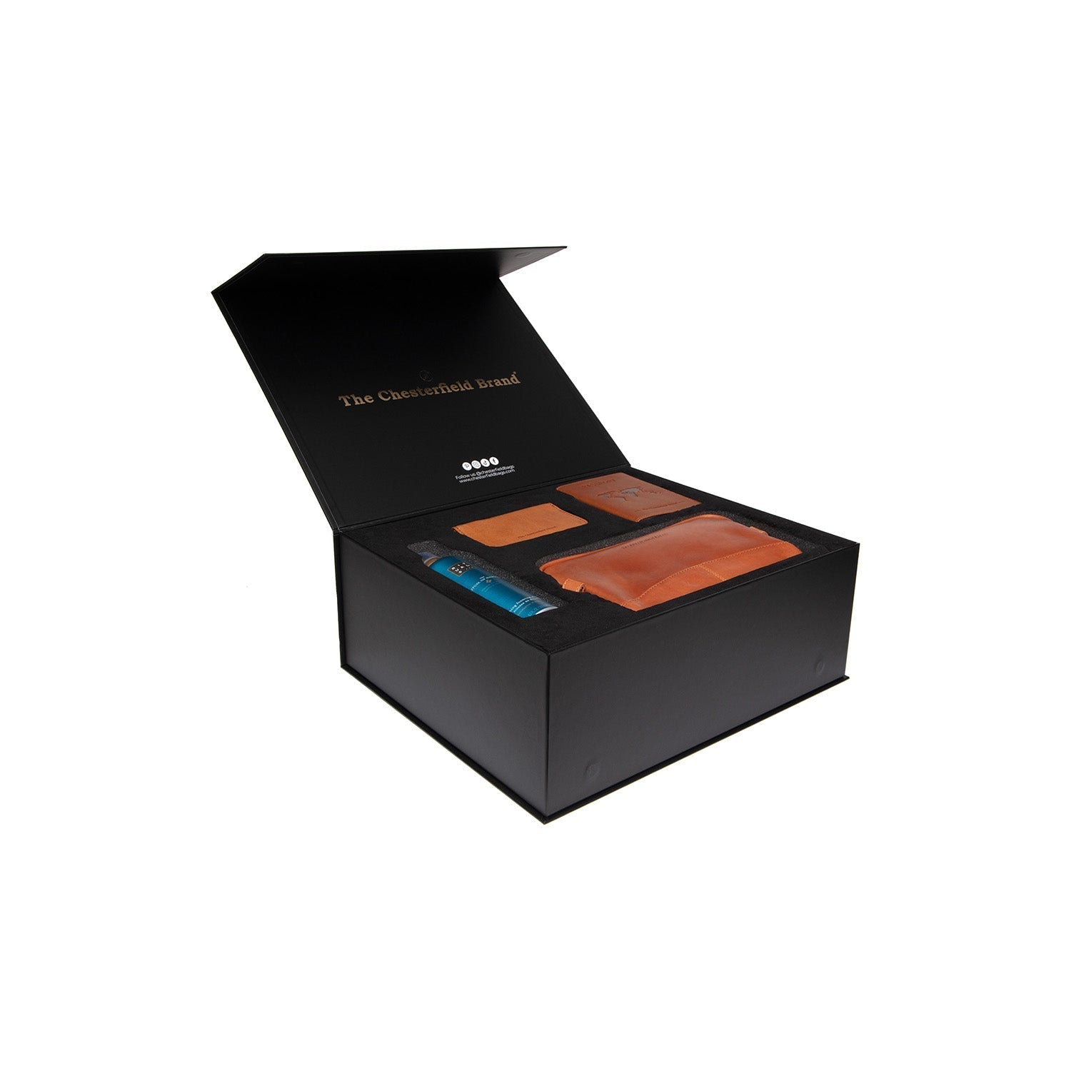 Gift Set Leather Toiletry Bag Cognac Stacey with Rituals Shower Foam